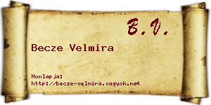 Becze Velmira névjegykártya